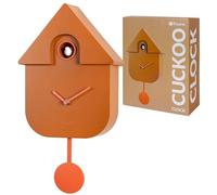 Fisura - Terracotta & Pink Cuckoo Wall Clock. Original Wall Clock | Modern Decorative Wall Clock. Requires 3 AA Batteries (Not Included). 8.5 x 3.1 x 16.3 in. ABS Plastic.