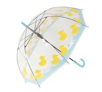 Fisura Transparent children's umbrella "ducks" yellow and blue. Dome children's umbrella with automatic opening. Gift for children. Diameter 67.5 cm.