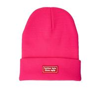Fisura - Unisex Winter hat with Message. Men's Winter Beanie. Women's Winter Beanie with Message. Acrylic and Polyester Knitted Beanie. (Pink)