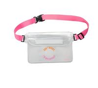 Fisura Waterproof Bag Waterproof Transparent and Pink Waterproof Waist Bag with Adjustable Belt. 22.5 cm x 12.5 cm, Waterproof, Transparent and Pink, Modern
