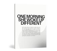 FISWAFY One Morning She Woke Up Different Canvas Wall Art Prints, Female Women Empowerment Gifts Feminist Wall Art Posters for Home Girl Boss Room Office Decor, 11x14 Inch Framed