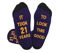 fiszdovb 21st Birthday Gifts for Men Him Son Grandson,Novelty Socks Presents for 21 Year Old Her Daughter Friend Women