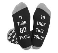 fiszdovb 80th Birthday Gifts for Mens 80th Birthday Present, Novelty Socks Gifts for 80 Year Old Man, Male Gift for 80 year old Grandad Dad Uncle Husband