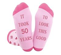 fiszdovb Funny 50th Birthday Gifts for Women Friend, Special Sister 50th Birthday Gifts for Her Mum Auntie, Gift Ideas for 50 Year Old Woman Female Novelty Socks Present for 50 Year Old Daughter Nanny