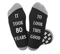 fiszdovb Funny 80th Birthday Gifts for Men Socks,80th Birthday Present for Dad Grandad,Novelty Socks Gifts for 80 Year Old Man Uncle Brother,Christmas Male Gift for 80 year old Husband Friend