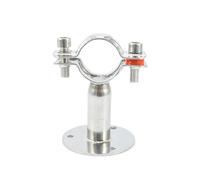 Fit 19-108mm OD Tube 304 Stainless Steel Pipe Hanger Bracket Clamp Suppoert Clip with Base Plate(50mm L Fit 80-89mm OD Tube)