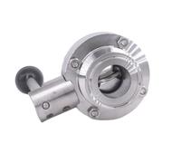 Fit 19mm-108mm Pipe OD x 1.5" 2" 3" 4" Tri Clamp Sanitary Butterfly Flow Control Valve SUS 304 316L Stainless Beer Brewing Home(51mm Od K64mm,304)
