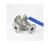 Fit 19mm 3/4inch Pipe OD x 1.5inch Tri Clamp Tee 3Ways T/L Port Ball Valve SUS304 Stainless Steel Valve(L Port)
