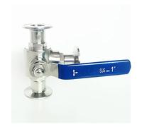 Fit 19mm 3/4inch Pipe x 1.5inch Tri Clamp T-Port Ball Valve SUS316L Stainless