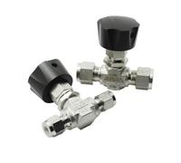 Fit 3 6 8 10 12mm 1/8" 1/4" 3/8" 1/2" OD Tube Compression Needle Valve Crane 316 Stainless Steel Flow Control Forged 3000 PSI(Gas,8mm)