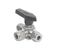 Fit 3 6 8 10 12mm 1/8" 1/4" 3/8" 1/2" OD Tube Tee L-Port Ball Valve Compression Union 304/316 Stainless(10mm,SS304,T-Port)