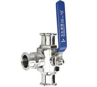 Fit 38mm 1-1/2" Pipe OD x 1.5" Tri Clamp Clover Sanitary Tee 3 Ways T L Port Ball Valve SUS 304 Stainless Steel Homebrew Beer(T-Port)