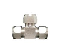 Fit 4/6/8/10/12/14/16mm OD Tube Equal Reducing Tee 3 Ways Compression Union Fitting Nickel Plated Brass Water Gas Fuel AUOQKQUT(10-10-10mm)