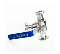 Fit 51mm Pipe OD x 2" Tri Clamp L-Port Ball Valve SUS 304 Stainless Beer Brewing Home