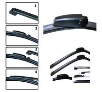 Fit A8 D3 02.2001-02.2010 Set of Front Frameless Flat Aero Wiper Blades HQ Automotive - AD32-425 Twin Box