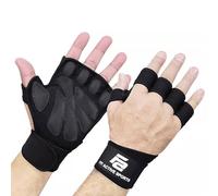 Fit Active Sports New Ventilated Weight Lifting Gloves with Built-In Wrist Wraps, Full Palm Protection & Extra Grip. Workout Grips for Pull Ups, Cross Training, Fitness, & Weightlifting. Men & Women