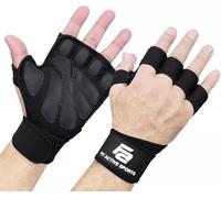 Fit Active Sports New Ventilated Weight Lifting Gloves with Built-In Wrist Wraps, Full Palm Protection & Extra Grip. Workout Grips for Pull Ups, Cross Training, Fitness, & Weightlifting. Men & Women