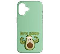 Fit Avocado with Keto Muscles Case for iPhone 16