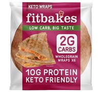 Fit bakes 2g Carbs Wholegrain Keto Wraps, 10g Protein, 6x40g Tortillas, Low Carb Wraps, Low Carb Bread, Keto Bread Protein Diet Food UK, Diet Snacks, Fitbakes