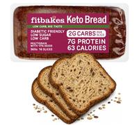 Fit bakes Keto Bread 2g Carbs 7g Protein, Diabetic, Multi Seeded, 16 Slices | Low Carb Bread, Low Sugar, 63 Calorie, Protein Bread Loaf, Diabetic Food, Keto Snack, Low Calorie Diet, Multigrain, Fitbakes