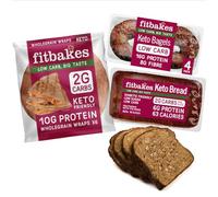 Fit bakes Keto Bread Bundle : Keto Wraps, Low Carb Bread, Keto Bagels. 2g Carbs Per Slice, Protein Snacks, Wholegrain Protein Bread, Multi Seeded Loaf, Fitbakes