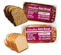 Fit bakes Keto Bread White & Multi Seeded 2 Pack Bundle : Low Carb Bread, 2g Carbs Per Slice, Protein Snacks, 1 White & 1 Wholegrain Protein Bread Loaves, Multi Seeded Loaf, Fitbakes