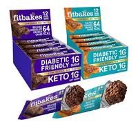 Fit bakes Keto Chocolate Bar Bundle : Belgian Chocolate Crunch & Salted Caramel Crunch, Sweet Diabetic Chocolate Biscuit, Keto Snacks Protein, Low Calorie Snack, 64 Calories, Fitbakes