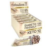 Fit bakes Keto Cookies & Cream Mini Bars, 1 Net Carb Low Sugar Diet, 12x19g
