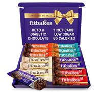 Fit bakes Low Sugar Diabetic Chocolate Gift Box, 1 Net Carb Keto Bar 14x19g