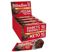 Fit bakes Mini Hazelnut Chocolate Bars, 1 Net Carb Low Sugar Keto, 12x19g | Diabetic Chocolate, Keto Snack, Diabetic Sweets, 64 Calorie Low Calorie Bars, Low Carb, No Added Sugar, Crunch Cake, Fitbakes