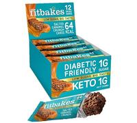 Fit bakes Salted Caramel Mini Bars, Keto 1 Net Carb, Low Sugar, 12x19g | Diabetic Chocolate Bar, Low Carb Keto Snack, 64 Calorie, Low Calorie Biscuit Crunch Cakes, No Added Sugar, Fitbakes