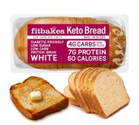 Fit Bakes White Keto Bread, 7g Protein, Low Carb Bread Toast, 16 Slice Loaf