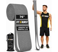 Fit Burst 76" Fabric Resistance Bands - Extra Long Non-Slip Stretch Band for Exercise, Yoga & Physical Therapy - Incude Carry Bag