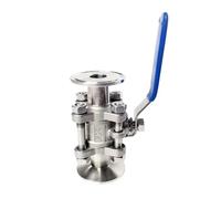 Fit DN15/DN20/DN25/DN32/DN40/DN50 Pipe x 1.5" 2" 3" 4" Tri Clamp Full Port 3-PC Ball Valve SUS304 Stainless Steel Homebrew Beer(DN80 - K91mm)