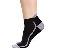 Fit Even Ankle Socks Mens & Womens Antibacterial Anti Fungal Odour Cotton Walking Hiking Socks - Heavy Duty Soft Breathable & Low Cut Sock (UK, Numeric, 6, 8, Regular, Short, Black (Pack of 3))