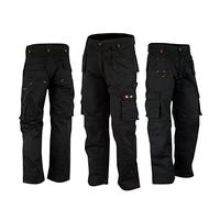 Fit Even Flexible Mens Cargo Pants with 6 Pockets and Knee Pads - Hevay Duty Safety Work Trousers Men - Multi Functional Wrinkle Resistance Men's Cargo Pants with 40 Waist - Black 31 Leg Size