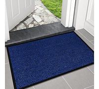 Fit Even Heavy Duty Anti Slip Rubber Backing Water Absorbent Floor Mat - Durable Pets Muddy Paws Dirt Trapper Machine Washable Kitchen Area Rug Carpet Mat - 120 x 150 cm, Blue