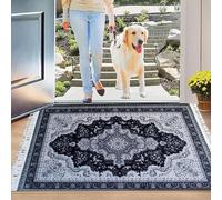 Fit Even Kashmir Doormat - Large Non-Slip Washable Doormat, Heavy Duty Welcome Dirt Trapper, Water Absorbent Floormat for Indoor/Ourdoor use, Front Entrance and kitchen (Grey, 60x110 cm)