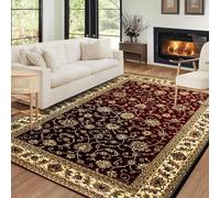 Fit Even Marrakesh Rug - Large Washable Non-Slip Carpet for living Room, Bedroom, Lounge, Dining, Kitchen, Fluffy Thick Soft Traditional Indoor Floor Rugs (Red - 210, 160x230 cm)