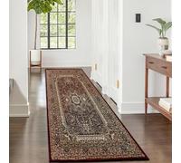 Fit Even Marrakesh Runner Rug - Large Washable Non-Slip Carpet for Living Room, Bedroom, Lounge, Dining, Kitchen, Modern Indoor Long Floor Rug (Red - 207, 60x220 cm)