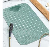 Fit Even Massager Foot Shower Bath Mats - Washable Non Slip Anti Mould Rubber Bathmat with Suction Cups for Bathroom, Shower Floor and Bathtub (Green, 60x90cm)