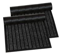 Fit Even Rubber Doormat - Outdoor & Indoor Heavy Duty Washable Non-Slip Doormat for Kitchen Garden, Inside & Outside Floor Mats, Waterproof and Dirt Trapper Entrance Rug Runner (50x90 cm, Black 2)