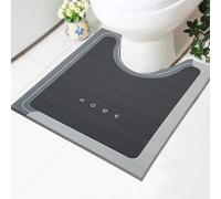 Fit Even Rubber Pedestal Bath Mat Non Slip Anti Mould Quick-Drying Washable Bathroom Mat Super Absorbent Thickened Toilet Shower Matts (50 x 50 cm, Grey)
