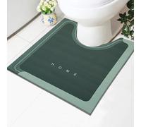 Fit Even Rubber Pedestal Bath Mat Non Slip Anti Mould Quick-Drying Washable Bathroom Mat Super Absorbent Thickened Toilet Shower Matts (50 x 50 cm, Green)