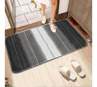 Fit Even Stripe Door Mat - Non-Slip Washable Doormat, Heavy Duty Welcome Dirt Trapper, Water Absorbent Floor Mat for Indoor/Outdoor Use, Front Entrance, and Kitchen (Grey, 50x80 cm)