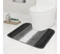 Fit Even Stripe Microfiber Memory Foam Bath Mat - Fast Drying Non slip Mats for Bathroom, Shower and Toiler Floor, Quick Dry, Water Absorbent and Washable Bathmats (Grey, 50x60 cm)