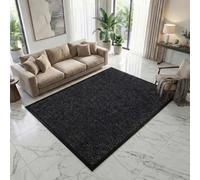 Fit Even Sunny Indoor & Outdoor Rug - Waterproof Anti-Slip Rubber Backed rugs, Large Waterproof Carpet for Outside Floor, Kitchen or Garden - (Black, 120x150 cm)