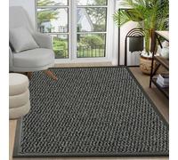 Fit Even Sunny Indoor & Outdoor Rug - Waterproof Anti-Slip Rubber Backed rugs, Large Waterproof Carpet for Outside Floor, Kitchen or Garden - (Grey, 120x150 cm)