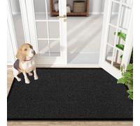Fit Even Sunny Indoor & Outdoor Runner Rug - Machine Washable Non-Slip Rubber Backed Entrance Mat, Long Waterproof Mats for Hallway, Front Entrance, Kitchen, Patio or Garden - (Black, 90x150 cm)