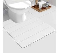 Fit Even Velvet Bathmats Collection - Fast Drying Soft Memory Foam Non slip Mats for Bathroom, Shower and Toiler Floor, Quick Dry, Water Absorbent and Washable Bathmats (White, 50x40 cm)